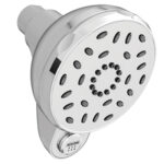 Cabezal de ducha cromado con múltiples modos de rociado y botón de pausa, diseñado para ahorrar agua y mejorar la experiencia de ducha.